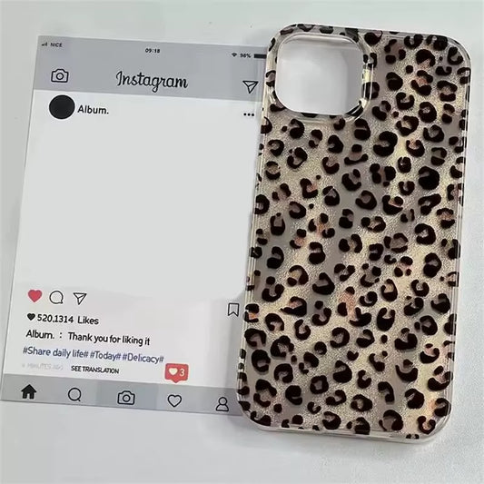 Cute Hello Kitty Y2K Holder Phone Case for Iphone 16 Pro 13 12 11 14 15 Pro Max Luxury Leopard Print Shockproof Silicone Cover